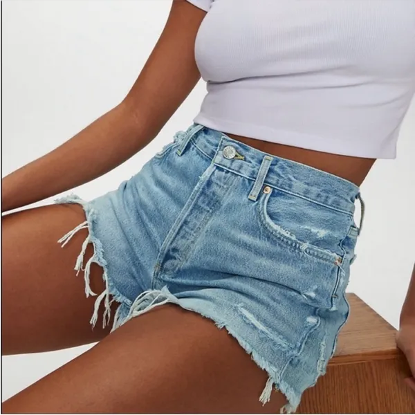 Agolde Parker Vintage Cut Off Denim Shorts Swapmeet Size 28 Free People - Image 2