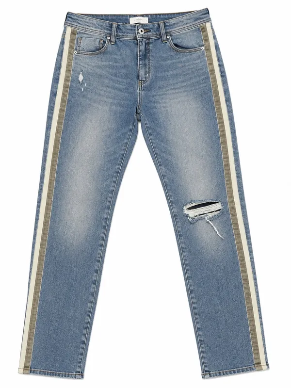Pilcro and the Letterpress Anthropologie Slim Boyfriend Side Stripe Jeans Womans - Image 2
