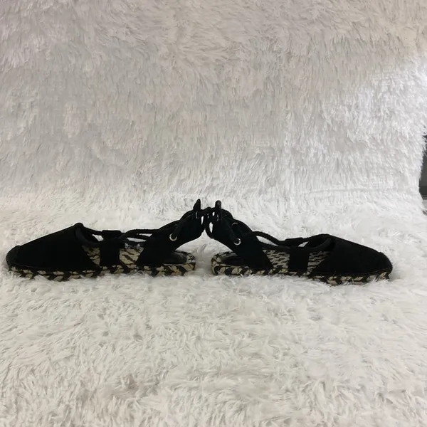 & Other Stories Women Flat Black Lace Up Espadrille Sandals . Size-7 - Image 2