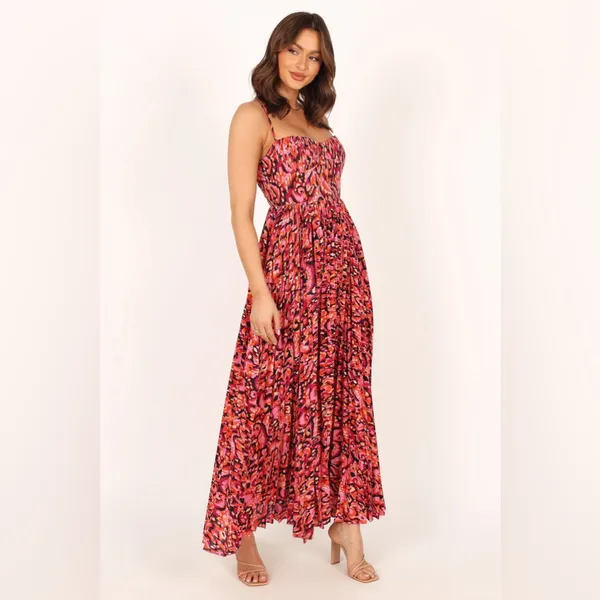 NWT Petal & Pup Achanti‎ Pleated Maxi Dress Pink Multi XS Wedding Guest Feminine - Image 13