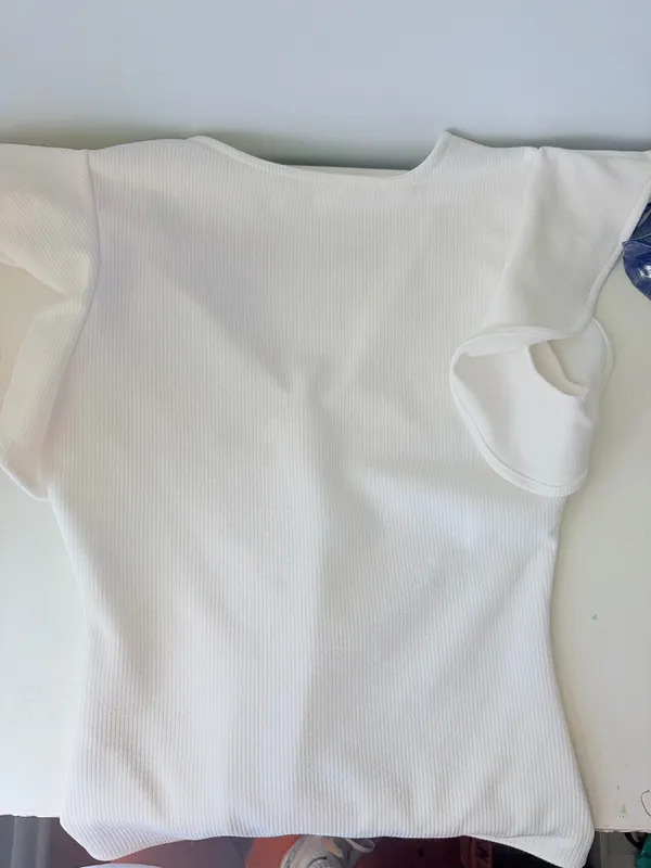 TCEC White Bodysuit Ruffle Sleeve - Image 3
