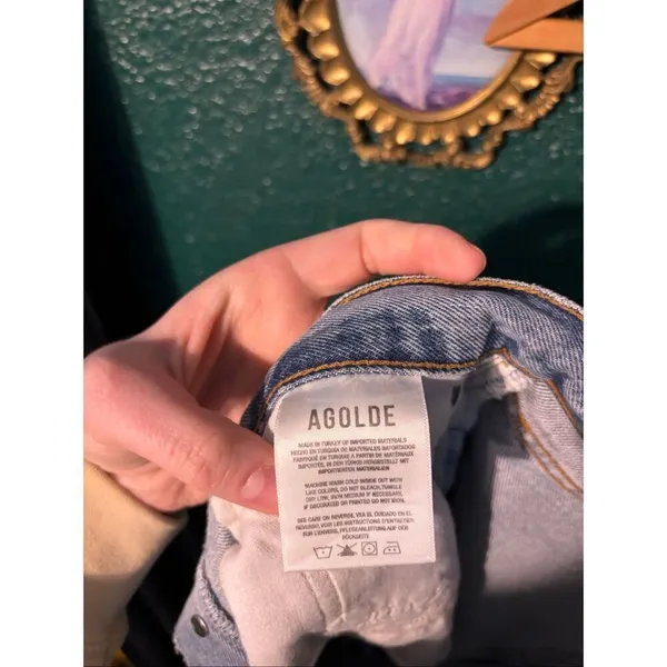 AGOLDE Distressed Straight Leg Jeans Size 25 - Image 4