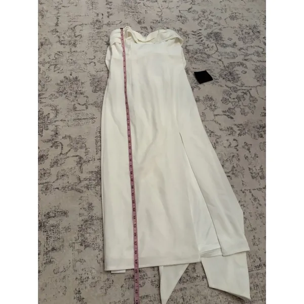 Lulus Fabulous Phenomenon White Strapless Bow Midi Dress Size XS Bridal Zip - Image 13