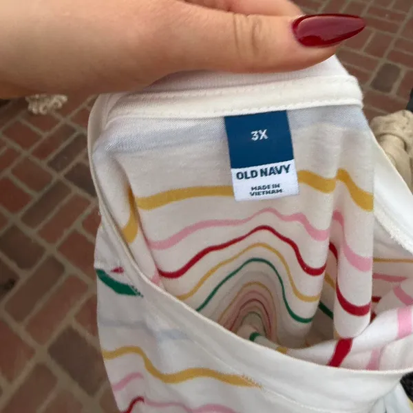 Old Navy multicoloured striped oversized tee Size 3XL #beach #oversized - Image 4