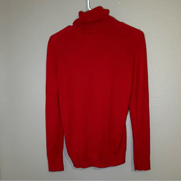 Ralph Lauren Red Silk Blend Turtle Neck Knit Sweater Women’s Size Medium - Image 7