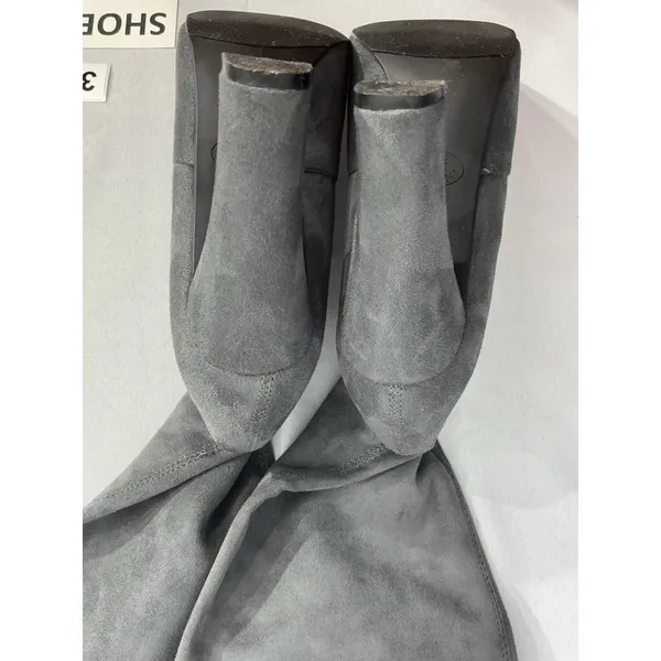 Womans Steve Madden Gorgeous Size 7.5 M Gray Fabric Otk Pullon Heel Boots - Image 6