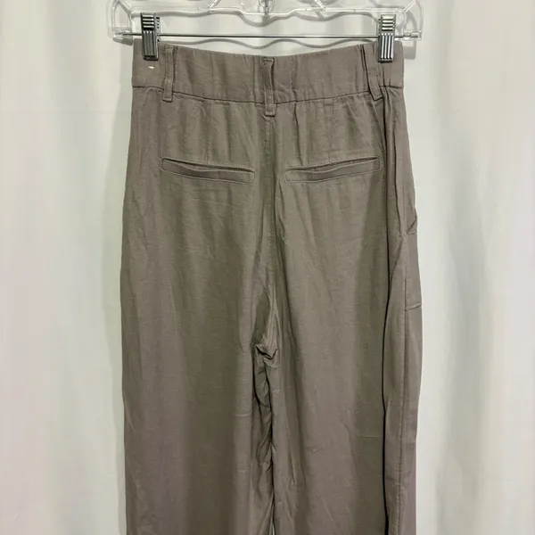 Abercrombie & Fitch Linen Blend Wide Leg Pants Taupe Mauve XS High Rise Trousers - Image 4