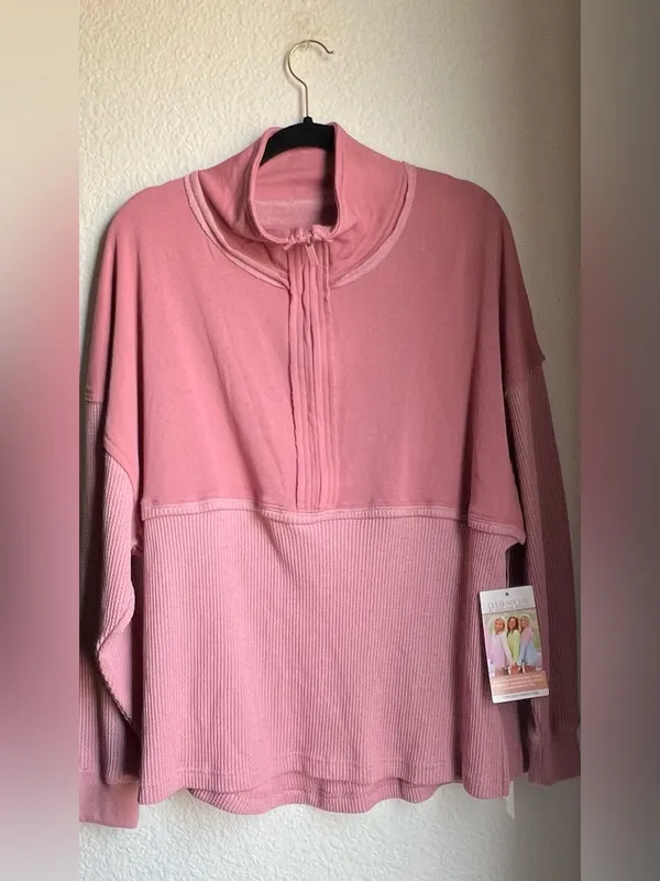 Club Social Ready Or Not Waffle Quarter Zip Pullover - Image 2