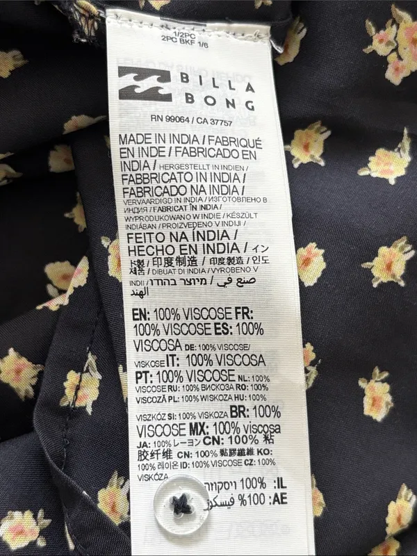 NWT Billabong Ocean Air Floral Maxi Wrap Skirt - Black / Yellow (Size Small) - Image 12