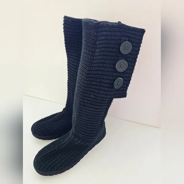 UGG Australia Lattice Cardy Knit Boots Black Size 8 - Image 2