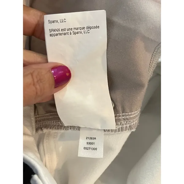 SPANX shape Every Wear Cropped Wide Leg Pull-On Jeans White Large Stretch Denim - Image 7