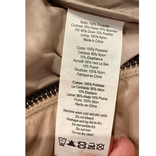 ALO Yoga Off Duty Bomber Jacket Small Gravel Taupe Down Puffer Cropped Womens - Image 7