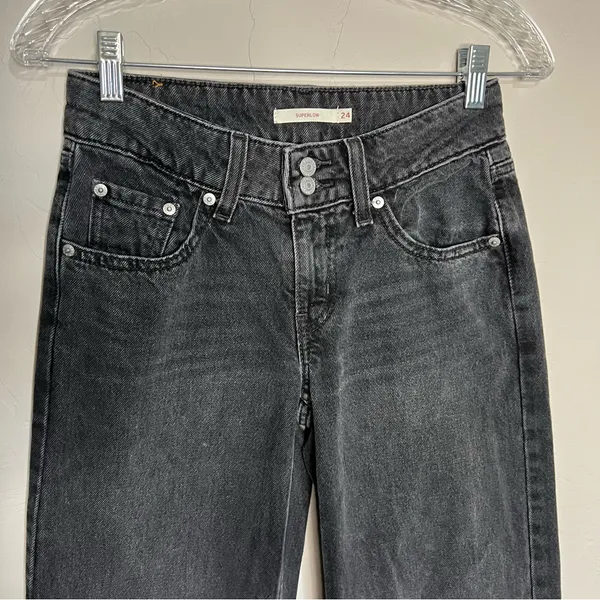 Levi’s Superlow Loose Iconic Washed Black‎ Denim Jeans - Image 5