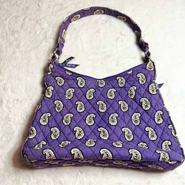 Vera Bradley Simply Violet Purple Paisley Quilted Shoulder Bag Retired Pattern - Image 10