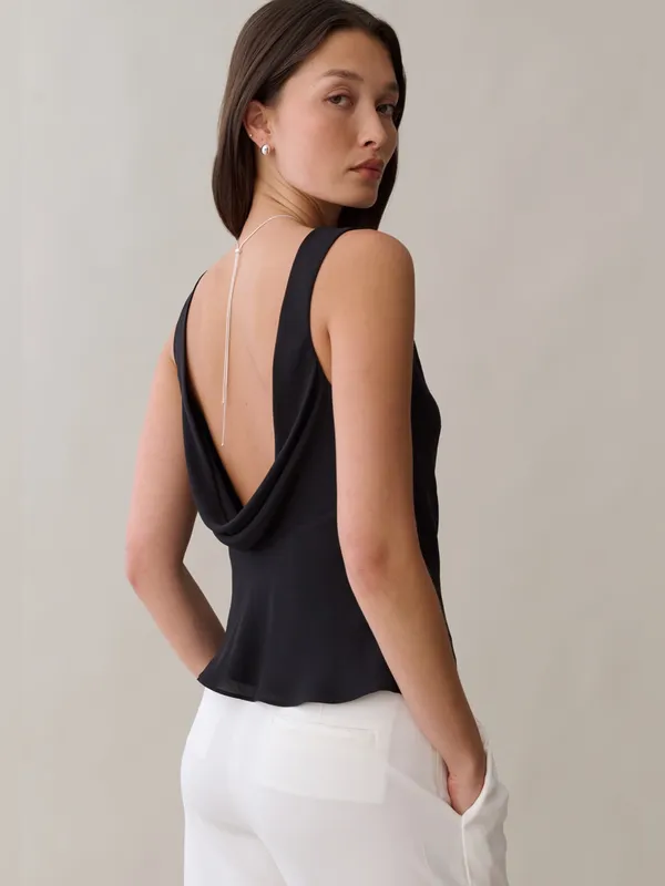 NWT KOURT by Few Moda Shannon Top size 0 Black cowl back top - Image 2