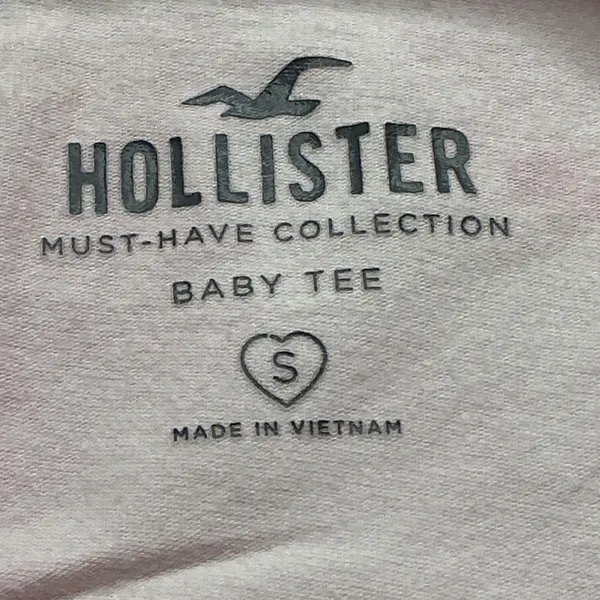 Hollister Must-Have Collection Baby Tee Pink Tie Dye Long Sleeve Crop Top Small - Image 6