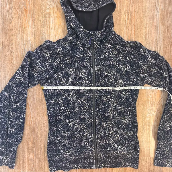 Lululemon Scuba Zip Up Hoodie II Size 8 Space Dye Black Purple White Athleasure - Image 6