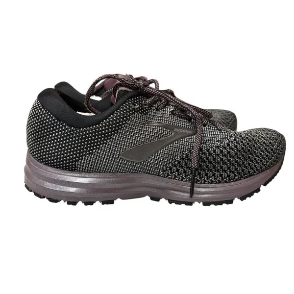 Brooks Revel 2 Running Shoes Black Grey Mauve Knit Athletic Outdoor Sneakers 8 - Image 2