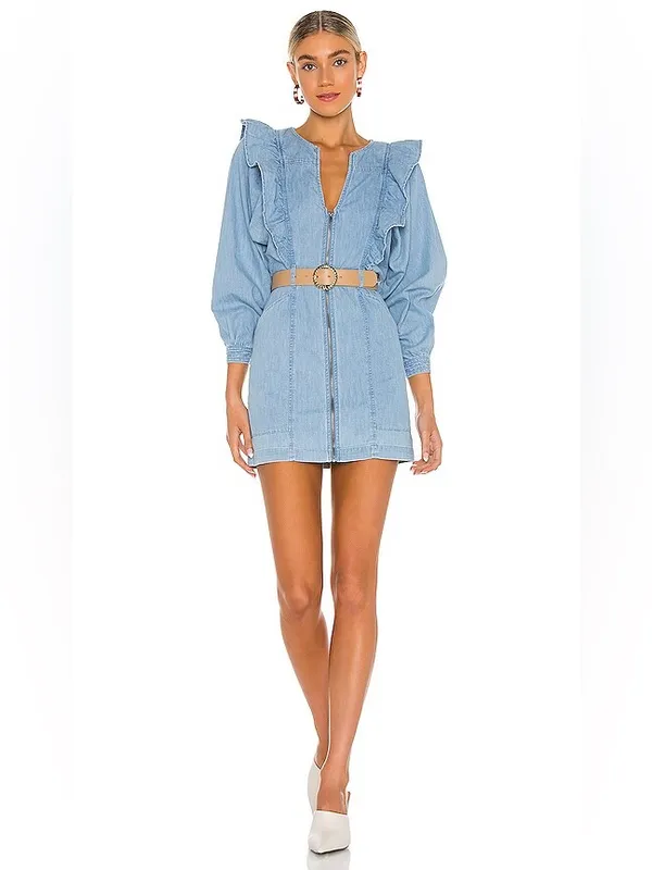 Free People Imogene Denim Mini Dress - Image 4