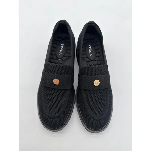 Vivaia Francesca Platform Chunky Heel Penny Minimalist Preppy Black Loafer 6 - Image 4