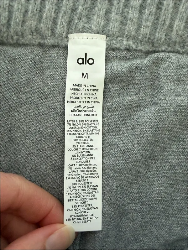 Alo Cable Knit Winter Bliss Mini Skirt Athletic Heather Grey Size Medium - Image 4