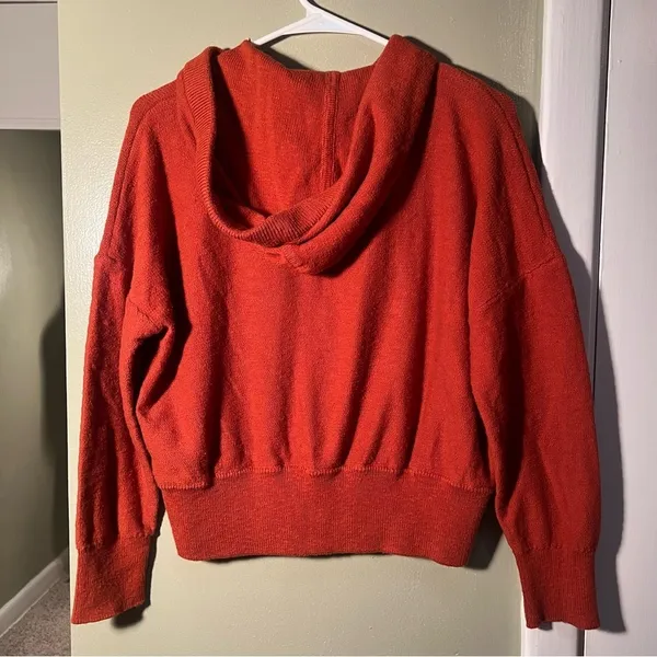 Madewell Women's Size Medium Clairview Hoodie Sweater Maple Glow‎ Orange NC682 - Image 10