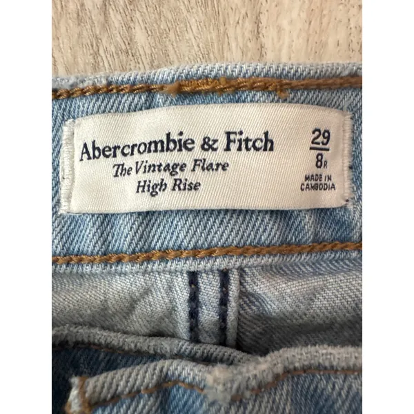 Abercrombie & Fitch Vintage Flare High Rise Jeans Light Wash Blue Size‎ 29 8 - Image 2
