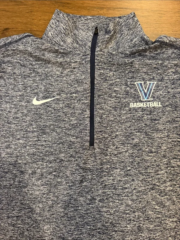 Nike Dri-FIT Villanova Basketball Navy 1/4 Zip Pullover Size Medium - C65-007 - Image 2