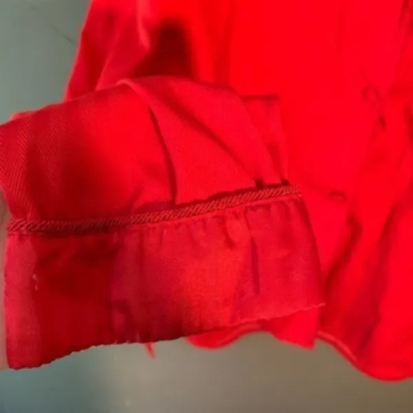 Victoria's Secret Women's Size Medium Pajama Top Button Down Red Long Sleeve - Image 5