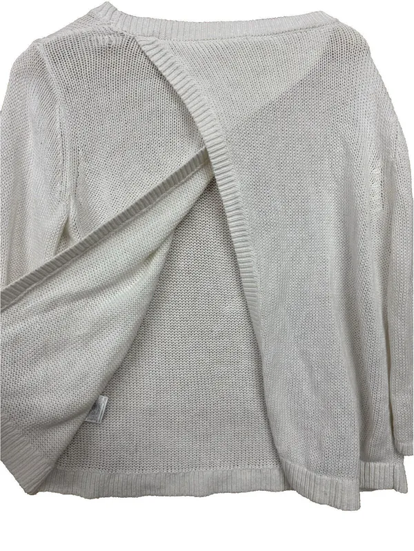 (RFB3) Banana Republic Womens XL Cream Open Back Sweater Crossover Knit Pullover - Image 11