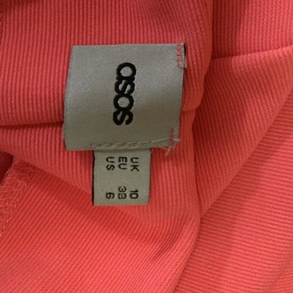 ASOS Coral Square Neck Sleeveless Back Stretch Mini Sheath Dress Size 6 - Image 5