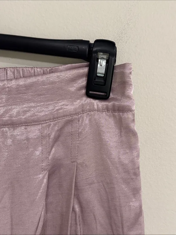 Current Air Satin-Effect Pleated Wide-Leg Pants in Mauve Pink size S - Image 5