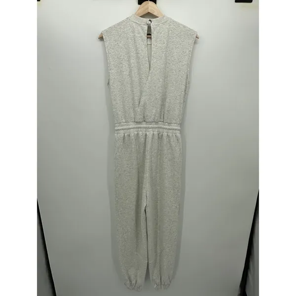 Womens Minimalist Sweat Jumpsuit XS‎ Gray Jogger One Piece Clean Girl - Image 2