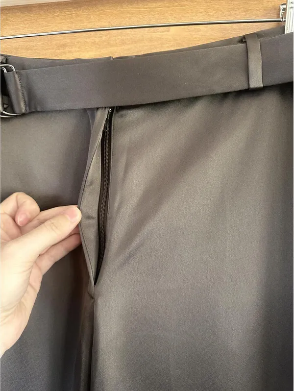Babaton Aritzia Becket Satin Wide Leg Trouser Pants Soot Brown Women’s size 10 - Image 5