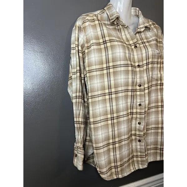 Gap Big Shirt Flannel Shirt Women's Small Yellow Plaid Button Front Casual y2k - Image 2