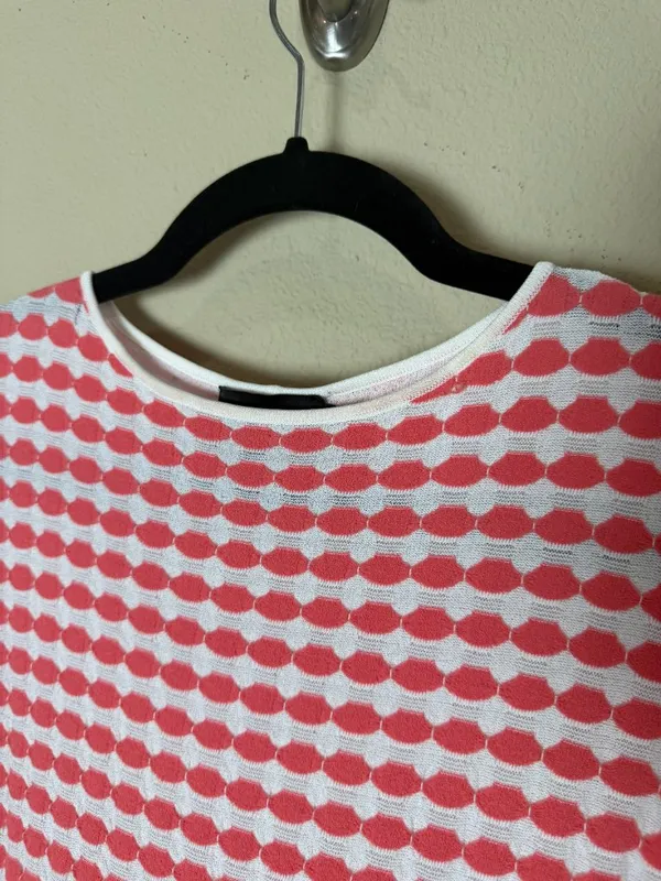 Emporio Armani Pink Geometric Patterned Knit Sweater Size 38 - Image 3