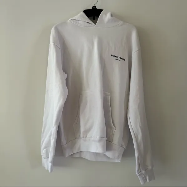 Talentless White Circle Logo Athleisure Streetwear Hoodie Size S - Image 3