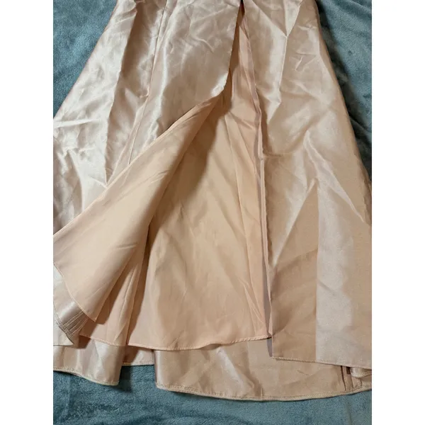 NWT Alfred Sung JEWEL NECK BOWED OPEN-BACK TRUMPET DRESS FRONT‎ SLIT Pink 2R - Image 4