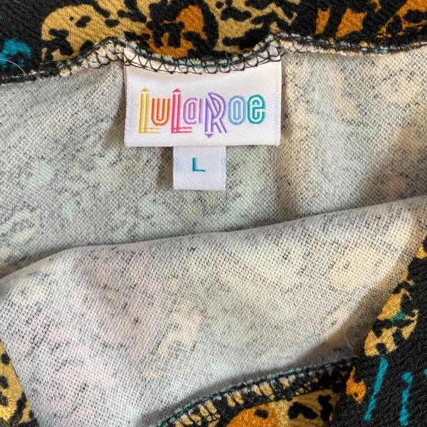 LuLaRoe Pencil Skirt Size‎ L Black Floral Print Stretch Comfortable Women's - Image 4