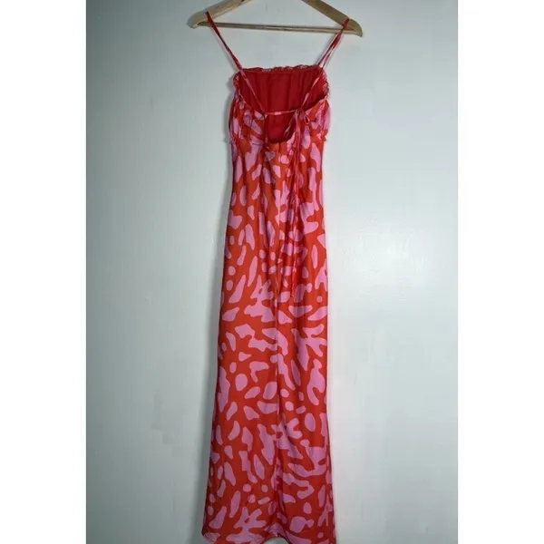 Lost + Wander Sweet Envie Midi Slip Dress Size M Satin Ruffled NWT Square Neck‎ - Image 5