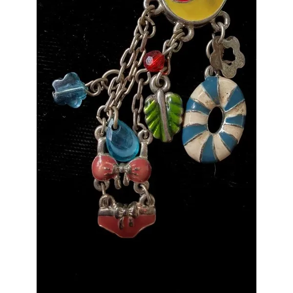 Flip-Flop Beach Keychain Purse Charm, Enamel, 5" - Image 4