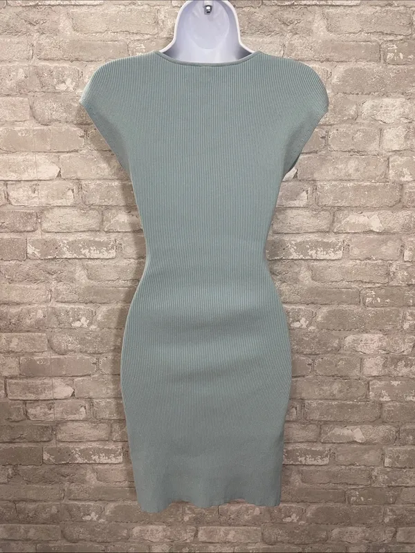 Wilfred Light Blue Ribbed Cutout Mini Dress - Image 2
