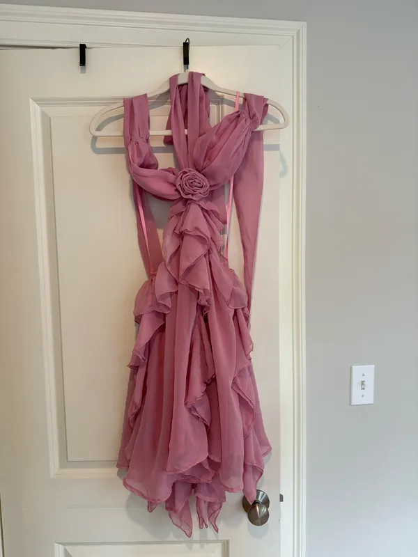 Selfie Leslie Santiago Cut-Out Ruffle Dress Blush - Image 5
