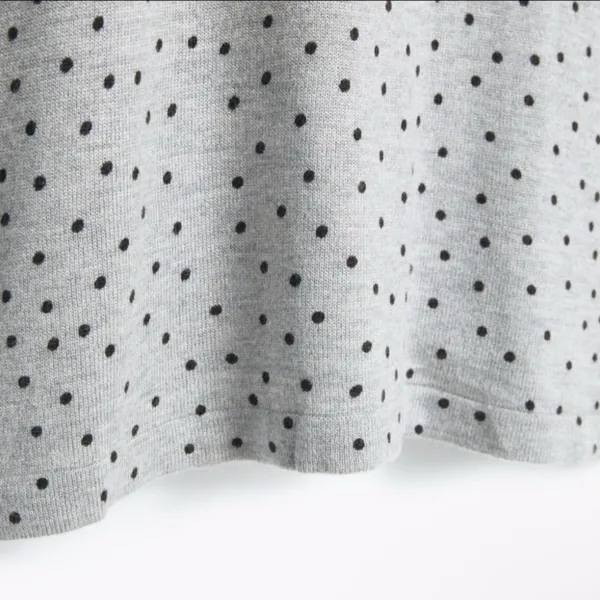 MANGO Gray and Black Polka Dot Sweater dress Size M - Image 4