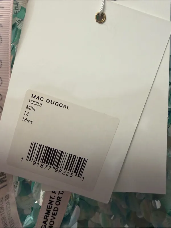 NWT Mac Duggal Mint Green Paillette Sequin Mini Dress – Medium - Image 4