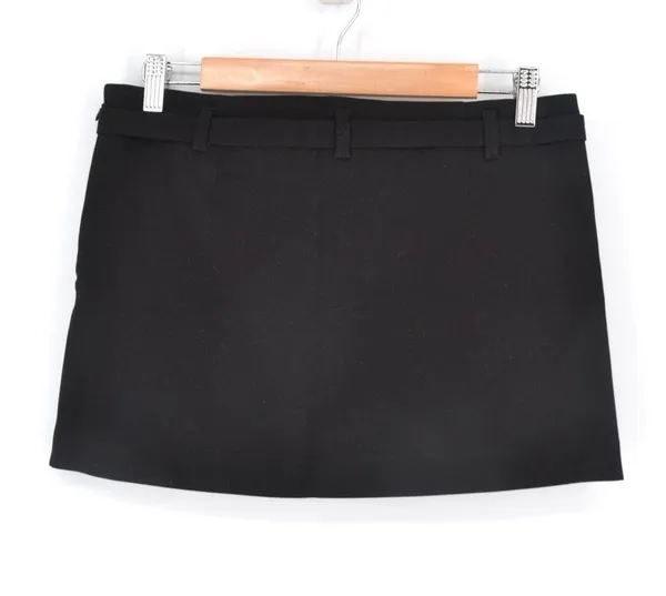 Mango MNG Straight Belted Mini Skirt Low Waist in Black Women's S - Image 4