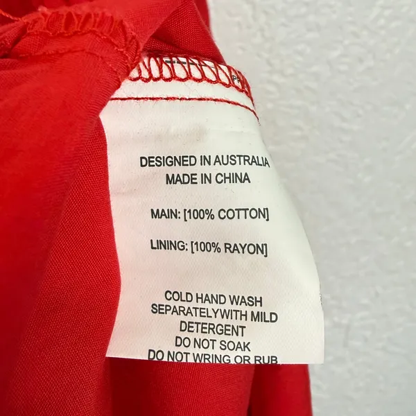Petal & Pup Camilla Shirred Maxi Sundress Sweetheart Neckline Red Size Small - Image 7