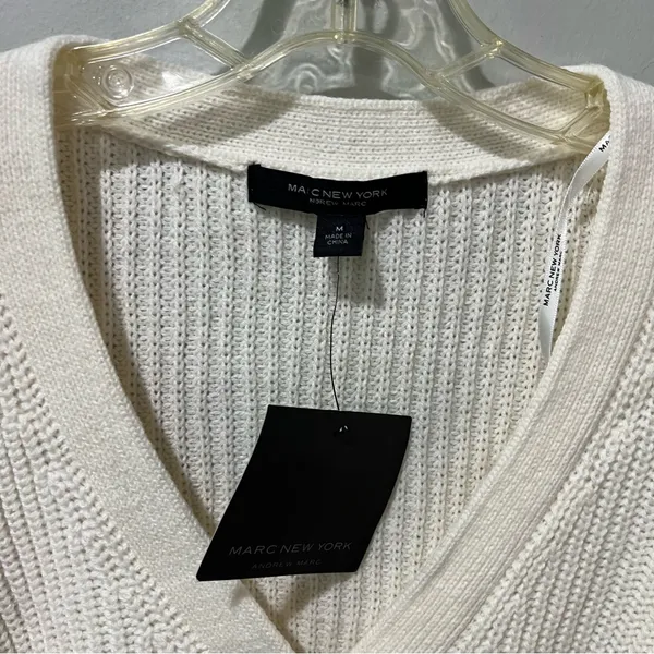 NEW Marc New York Andrew Ivory Sweater Size Medium Cardigan Acrylic‎ cropped - Image 7