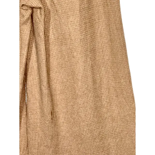 Abercrombie & Fitch Brown Tan Waffle Knit Casual Lounge Wide Leg Pants Size XS - Image 6