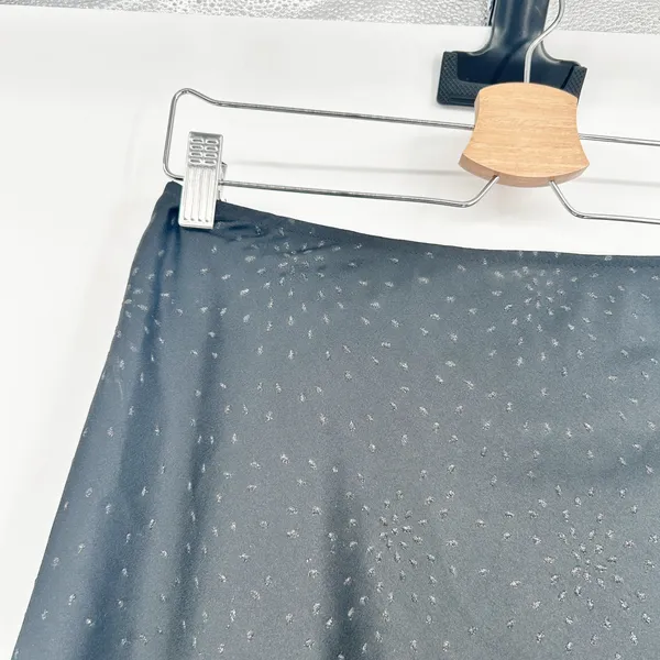 NWT White House Black Market‎ Womens Black Silver Glitter Starburst Midi Skirt 4 - Image 2
